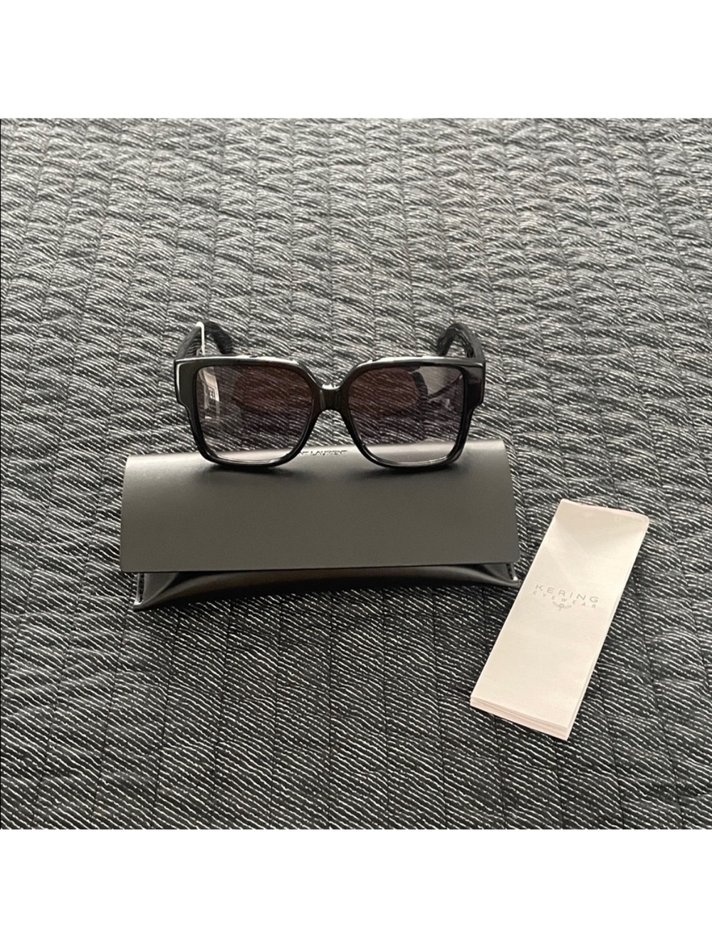 Saint Laurent Black Square Sunglasses with Gradient Gray Lenses - Picture 5 of 11